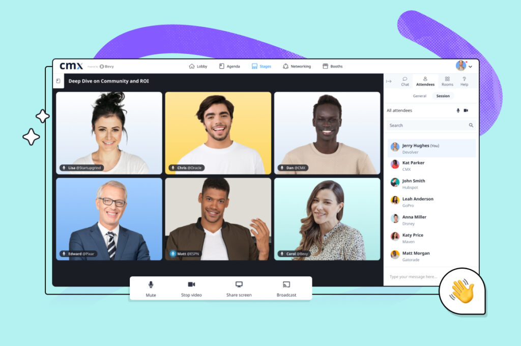 virtual event platform: bevy