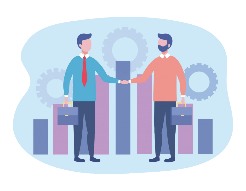 recruiter employing one of the recruiting event ideas: bring in alumni to communicate with talent