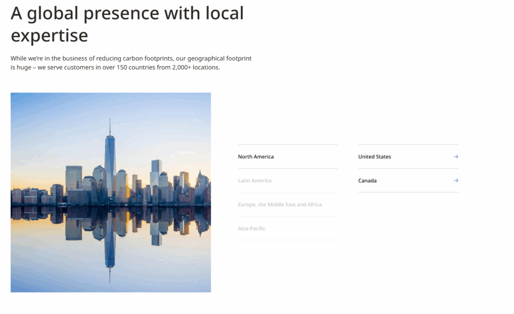 Johnson Control's Career Page Location Filter